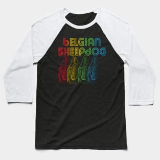 Cool Retro Groovy Belgian Sheepdog Dog Baseball T-Shirt